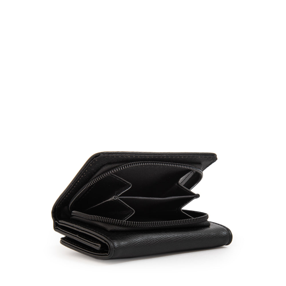 Billetera cierre exterior fraila pequeña negro