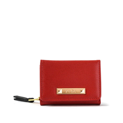Billetera cierre exterior pequeña fraila rojo