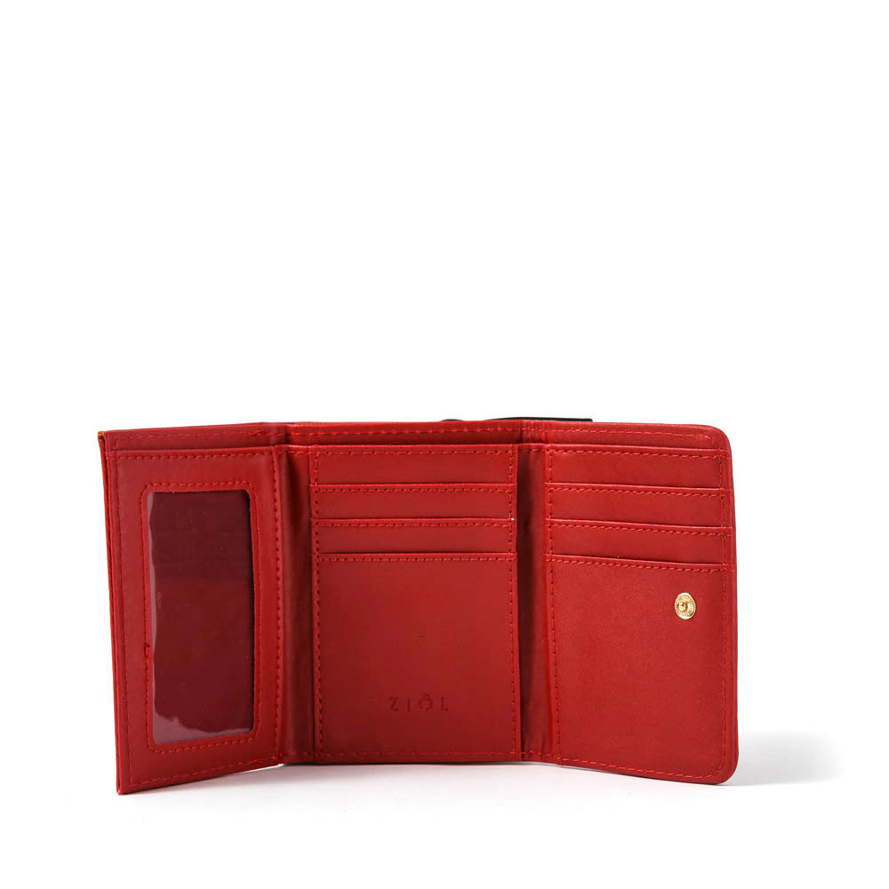 Billetera cierre exterior fraila pequeña rojo