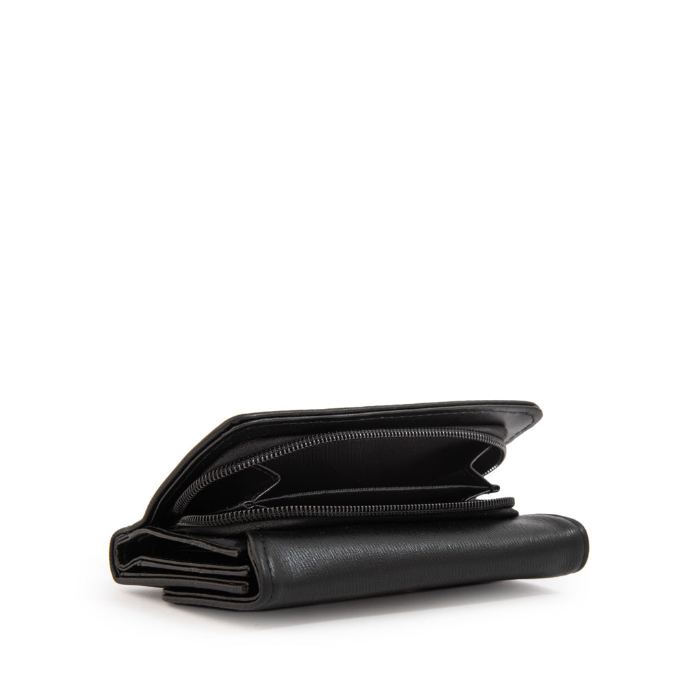 Billetera cierre exterior fraila mediana negro