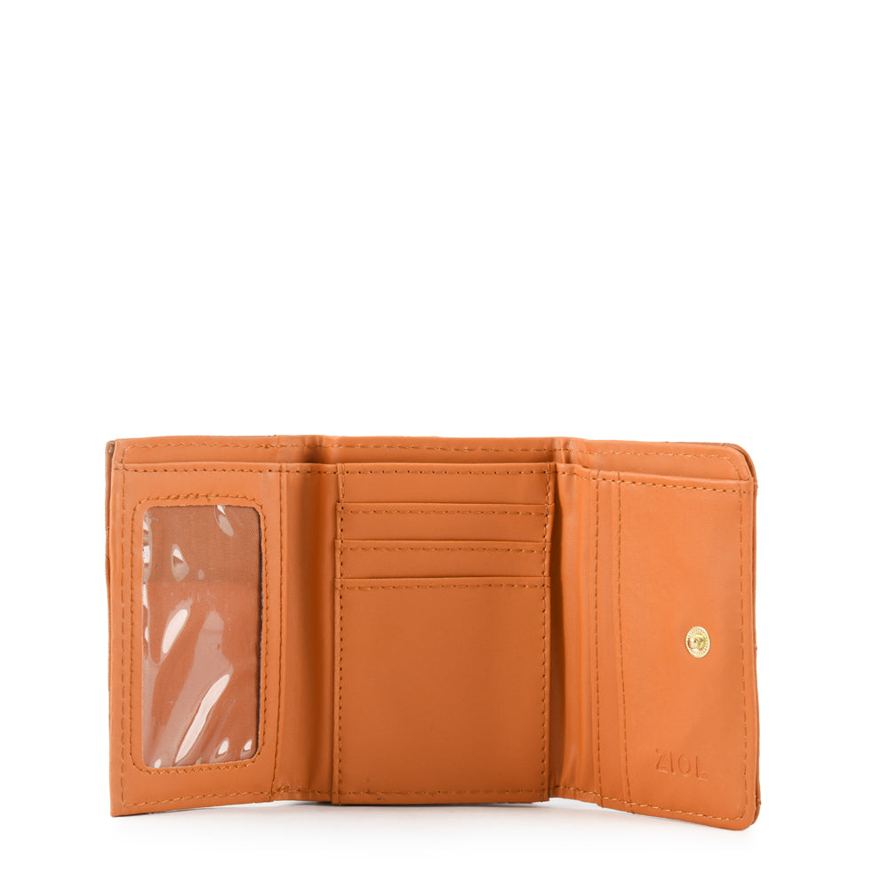 Billetera cierre exterior bouffi pequeña camel