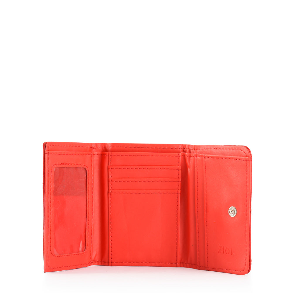 Billetera cierre exterior pequeña bouffi rojo