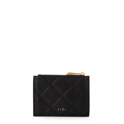 Tarjetero con cierre bouffi pequeña negro