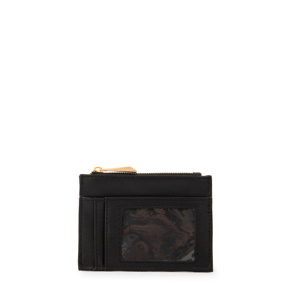 Tarjetero con cierre bouffi pequeña negro