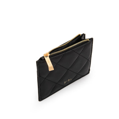 Tarjetero con cierre bouffi pequeña negro