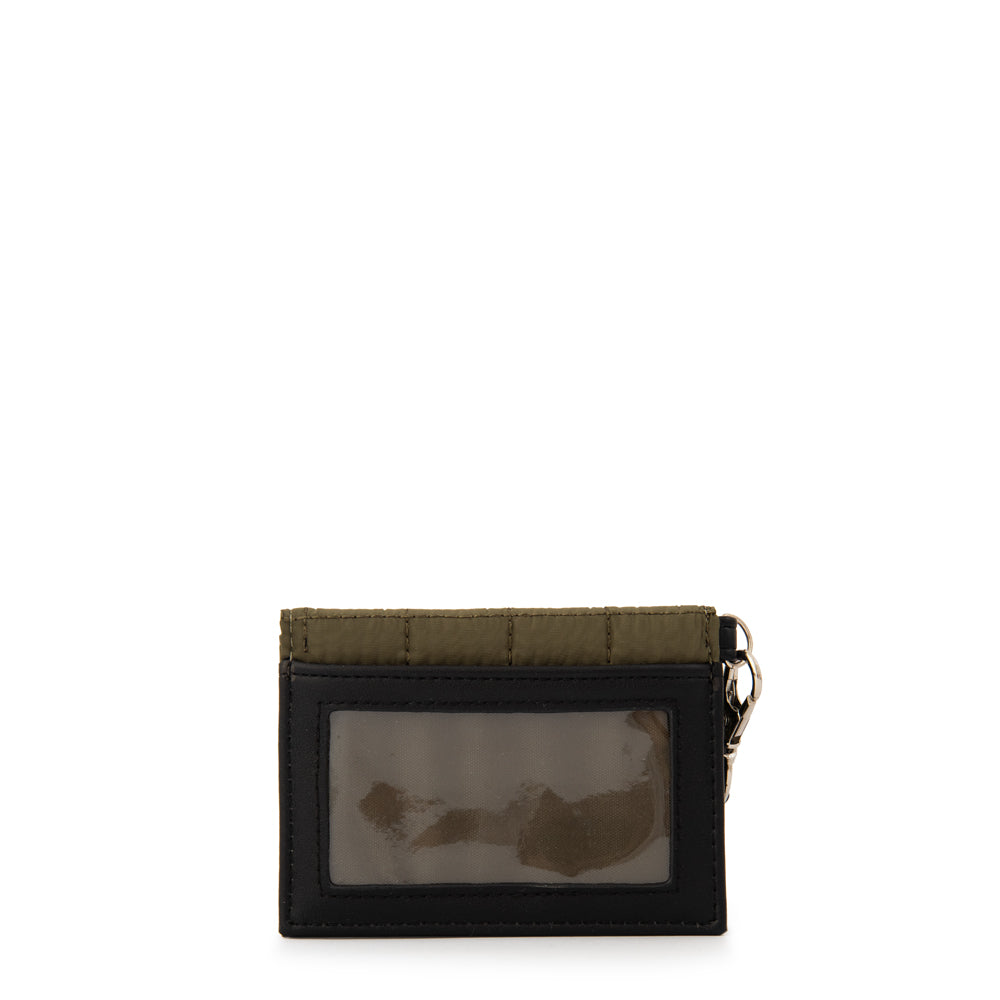 Tarjetero rectangular nacha pequeña verde oliva