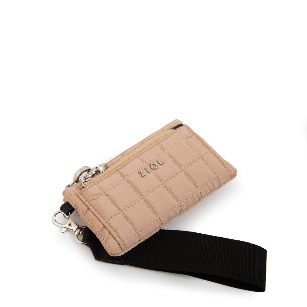 Monedero bolsillo frontal nacha pequeña beige