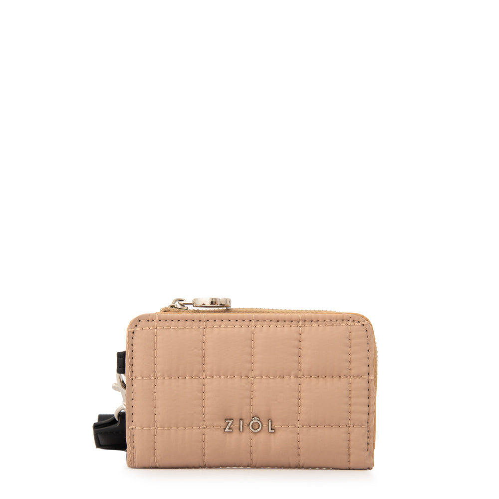 billetera cierre exterior pequeña nacha beige