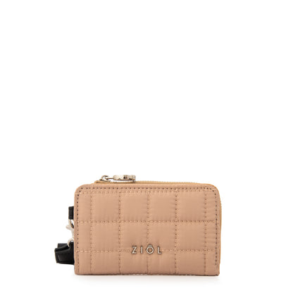 billetera cierre exterior pequeña nacha beige