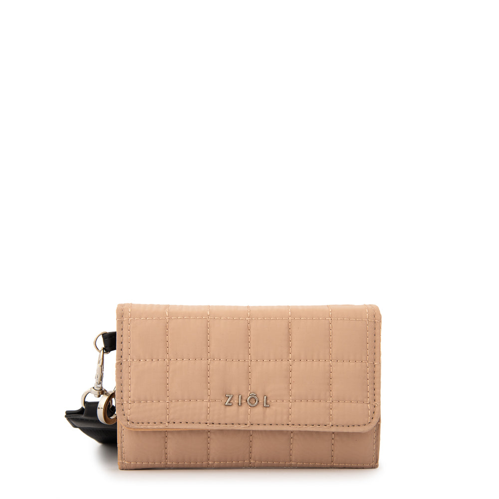 billetera cierre exterior mediana nacha beige