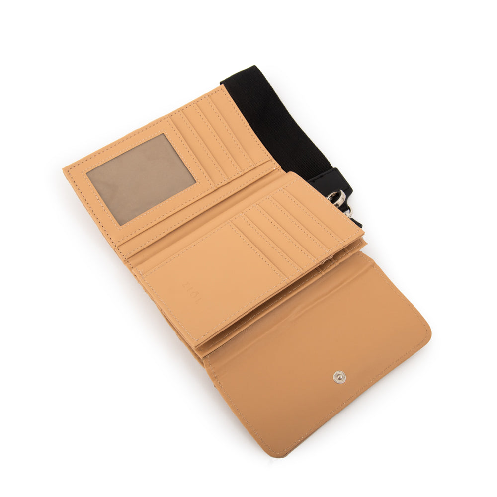 Billetera cierre exterior nacha mediana beige