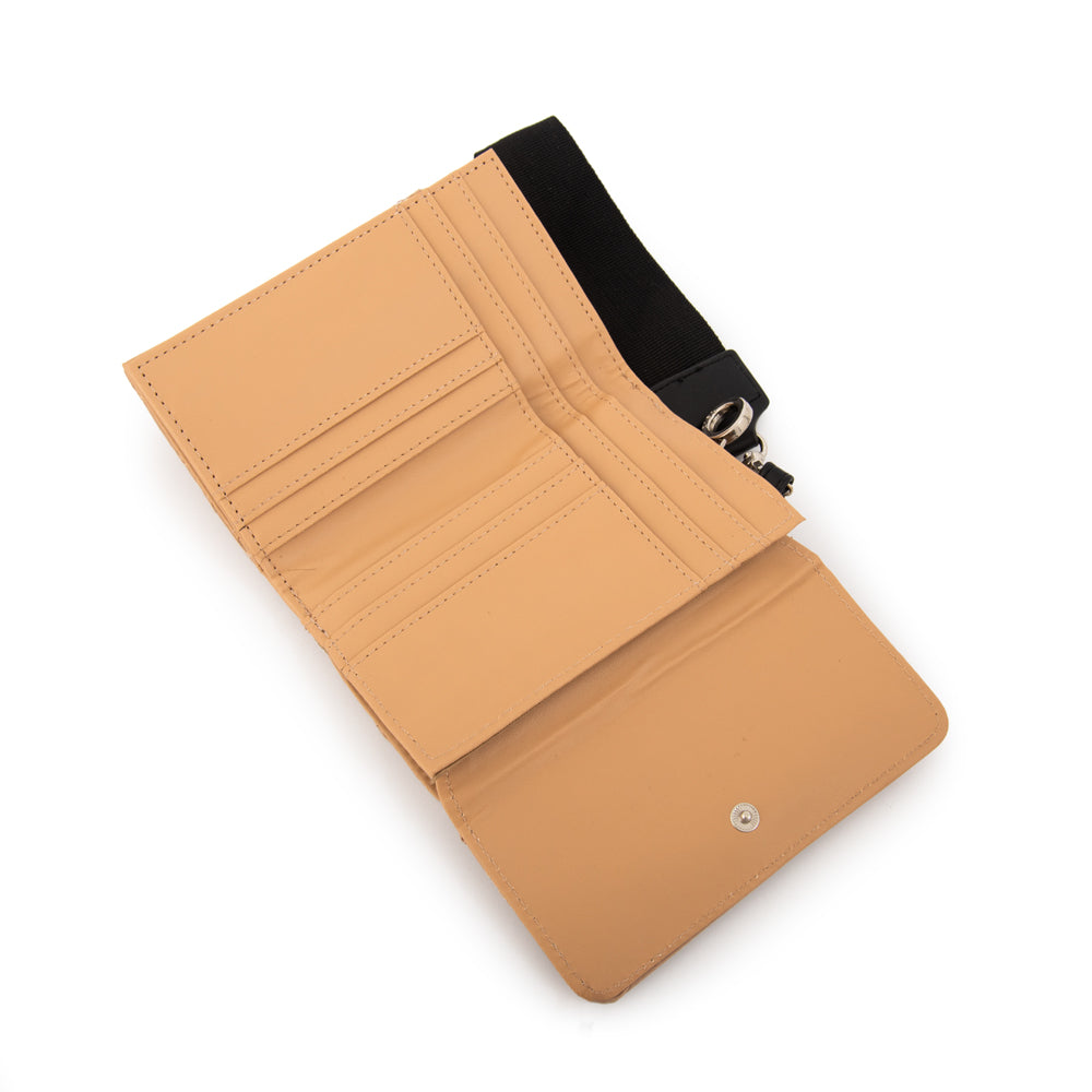 Billetera cierre exterior nacha mediana beige