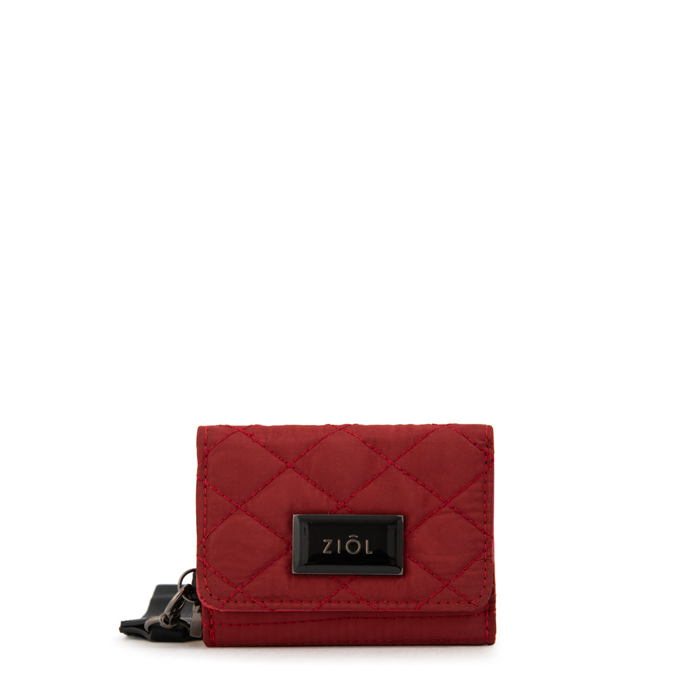 billetera cierre exterior pequeña cersei rojo