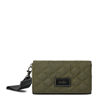 billetera cierre exterior mediana cersei verde oliva