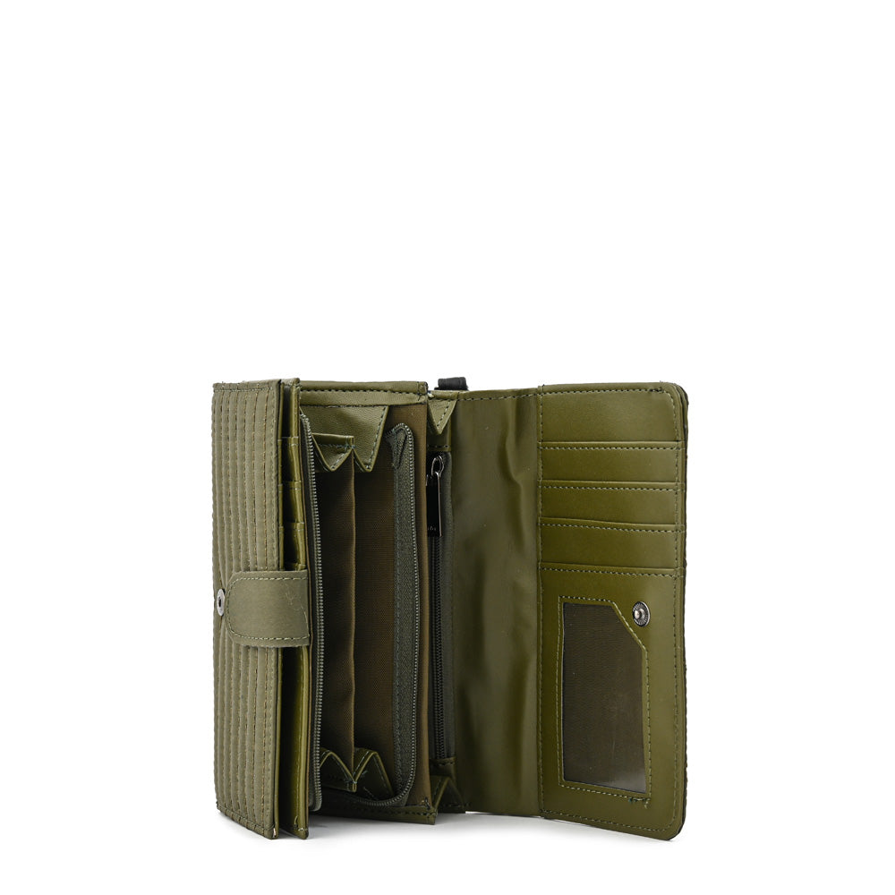 billetera cierre exterior mediana cersei verde oliva