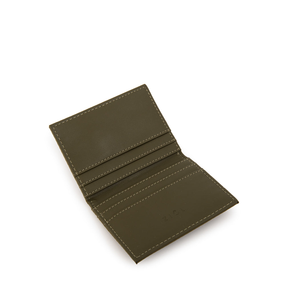 Tarjetero rectangular luna pequeña verde oliva