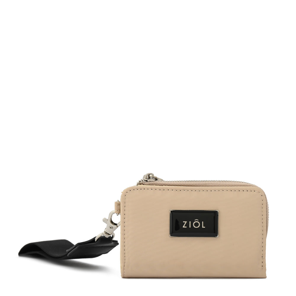 Billetera cierre exterior luna pequeña beige