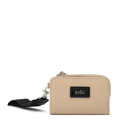 billetera cierre exterior pequeña luna beige