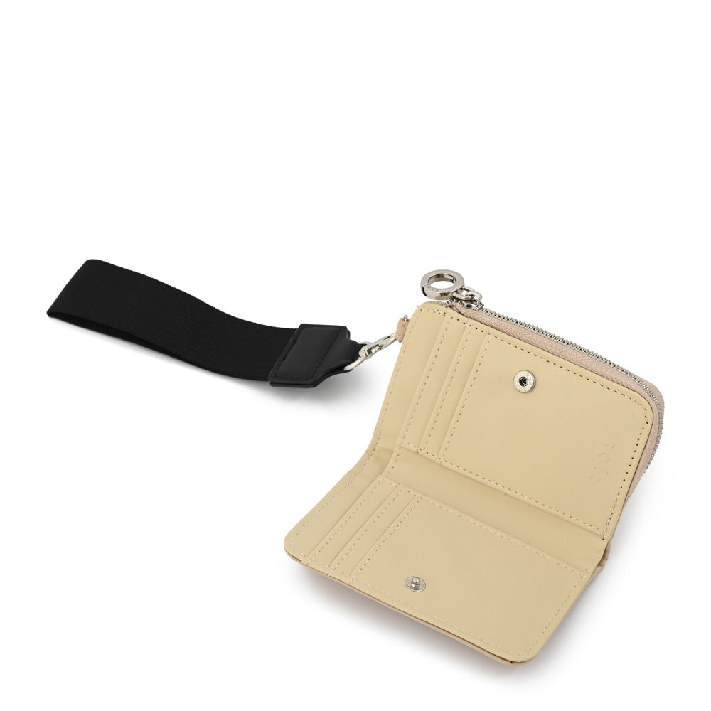 Billetera cierre exterior luna pequeña beige