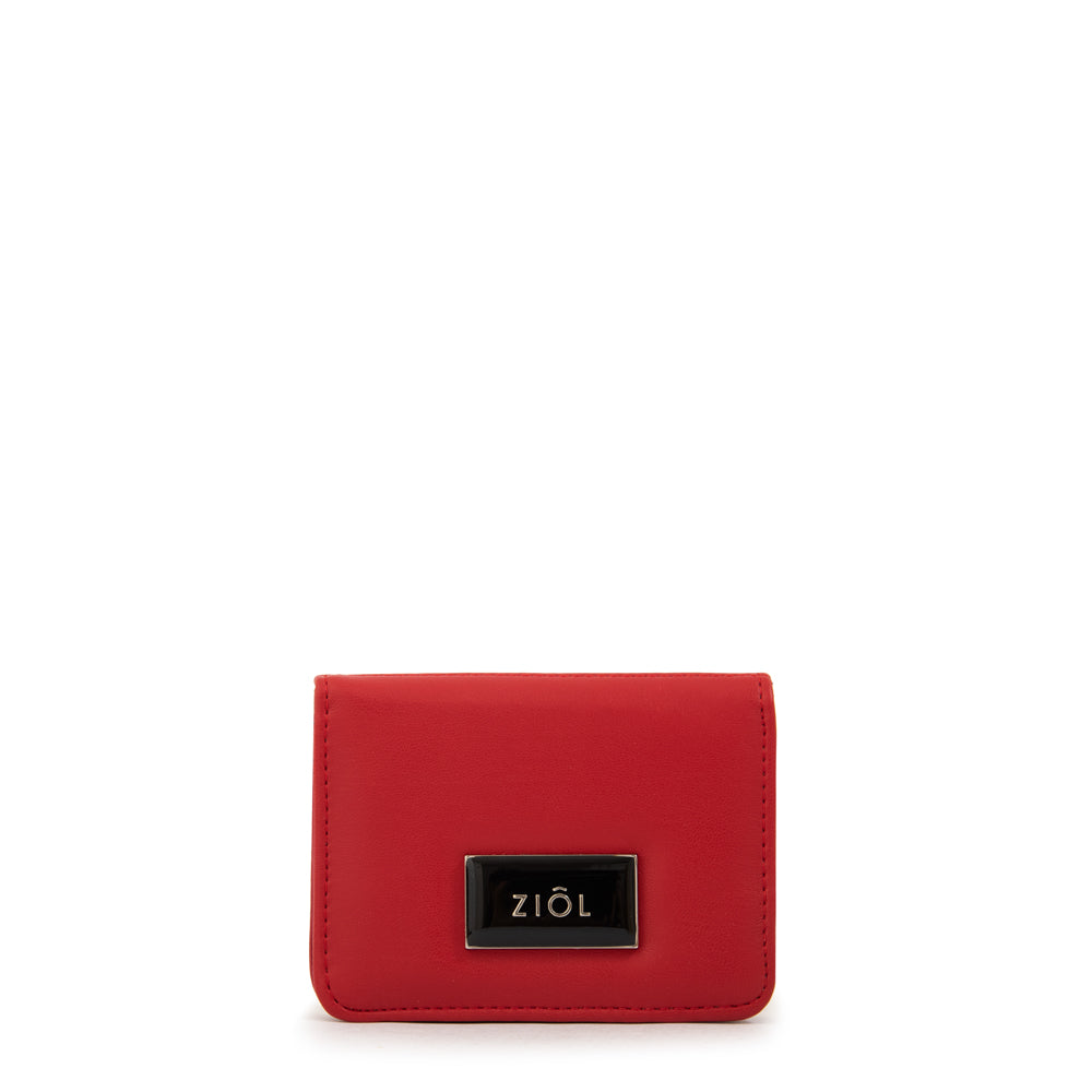 Tarjetero con bolsillo interior pequeña zia rojo