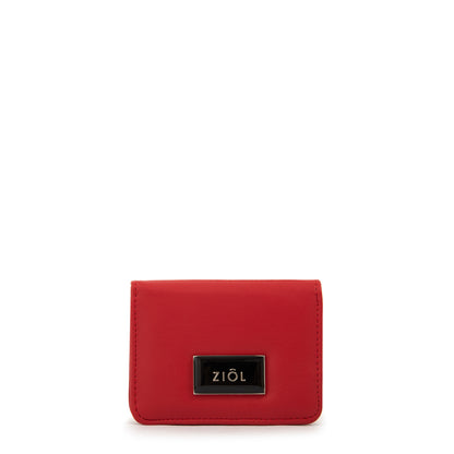 Tarjetero con bolsillo interior pequeña zia rojo