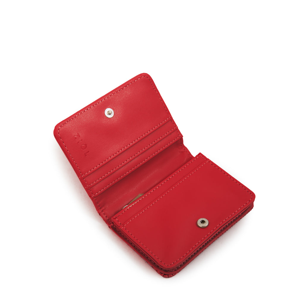 Tarjetero con bolsillo interior zia pequeña rojo