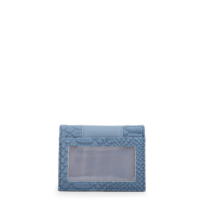 Tarjetero con ventana exterior blur denim