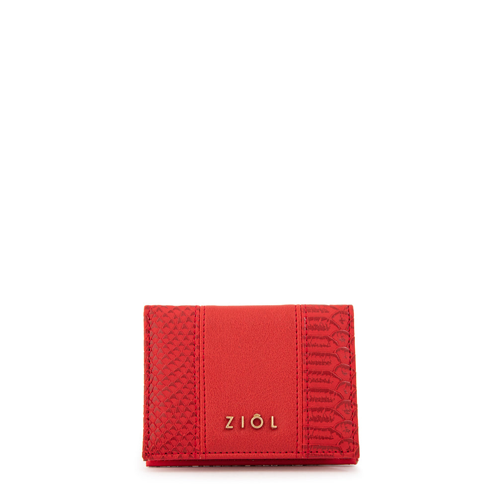 Tarjetero con ventana exterior blur rojo