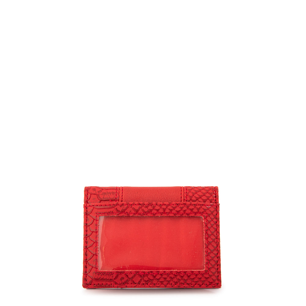 Tarjetero con ventana exterior blur rojo