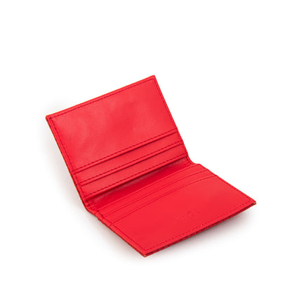 Tarjetero con ventana exterior blur rojo
