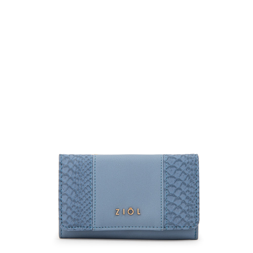 Billetera con cierre exterior blur mediana denim