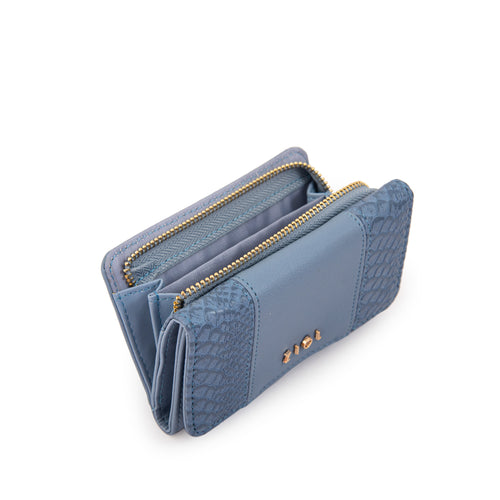 Billetera con cierre exterior blur mediana denim