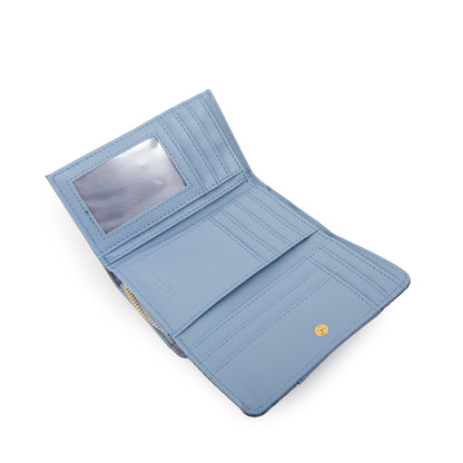 Billetera con cierre exterior blur mediana denim