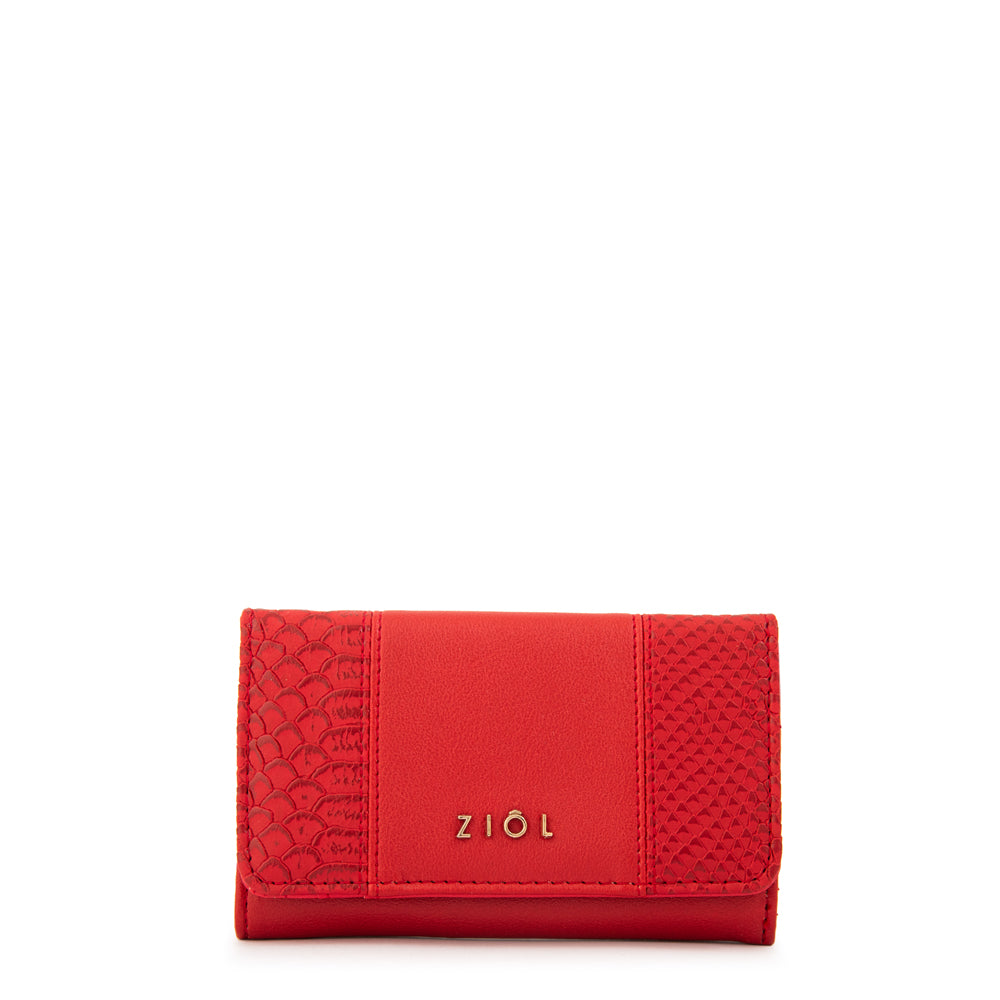 Billetera con cierre exterior blur mediana rojo