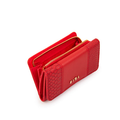 Billetera con cierre exterior blur mediana rojo