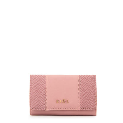 Billetera con cierre exterior blur mediana rosa viejo