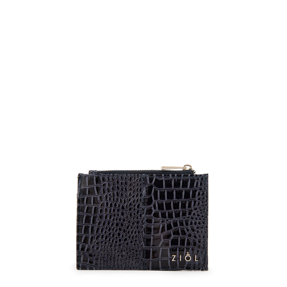 Tarjetero caroline pequeña azul oscuro