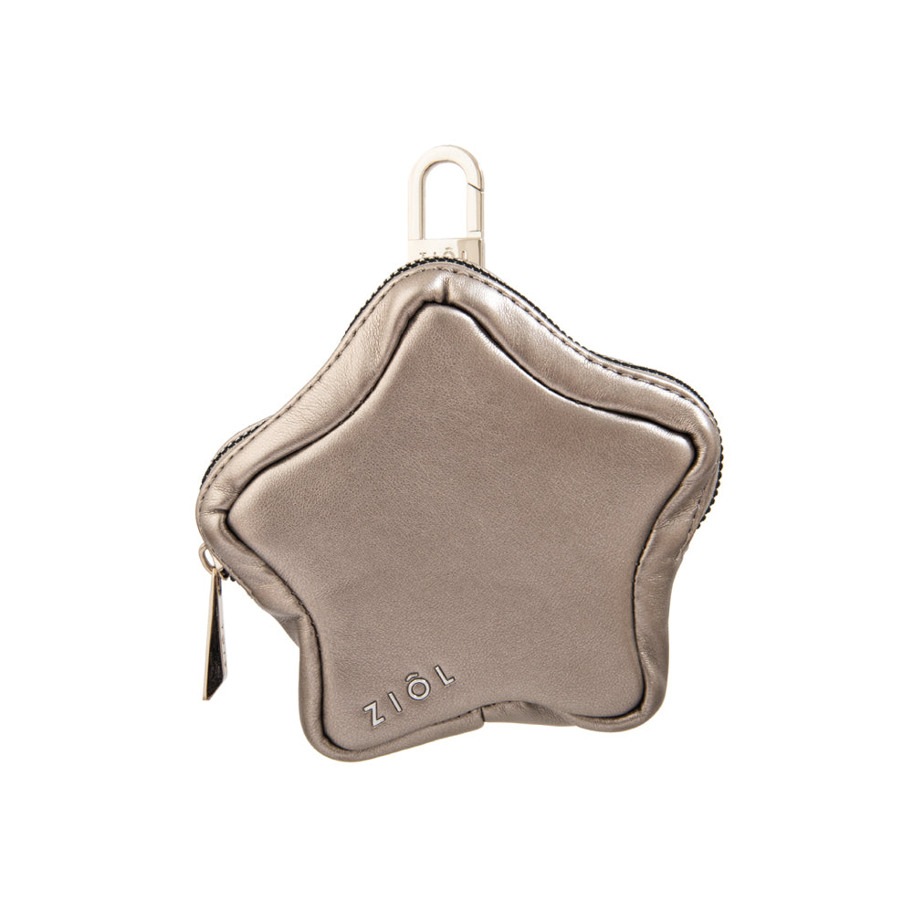 Hanging monedero valia plateado oscuro