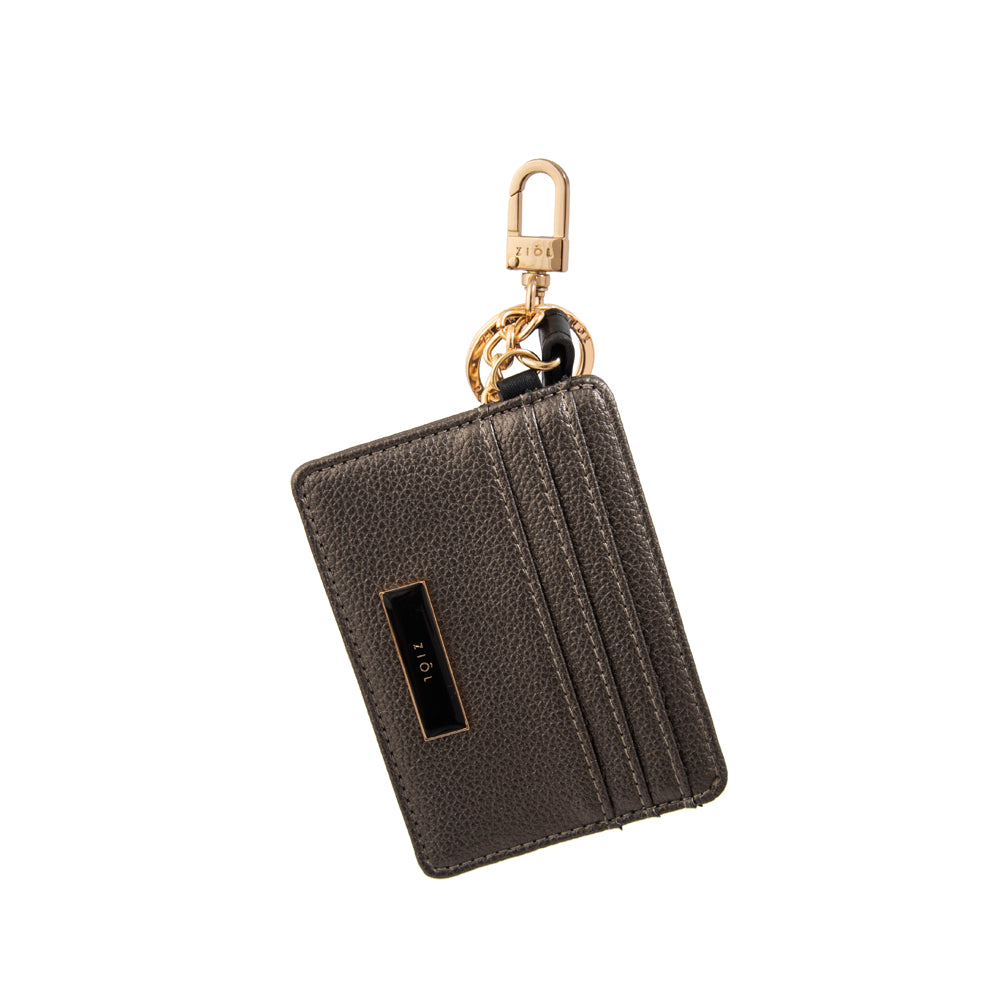 Hanging tarjetero amalia plateado oscuro