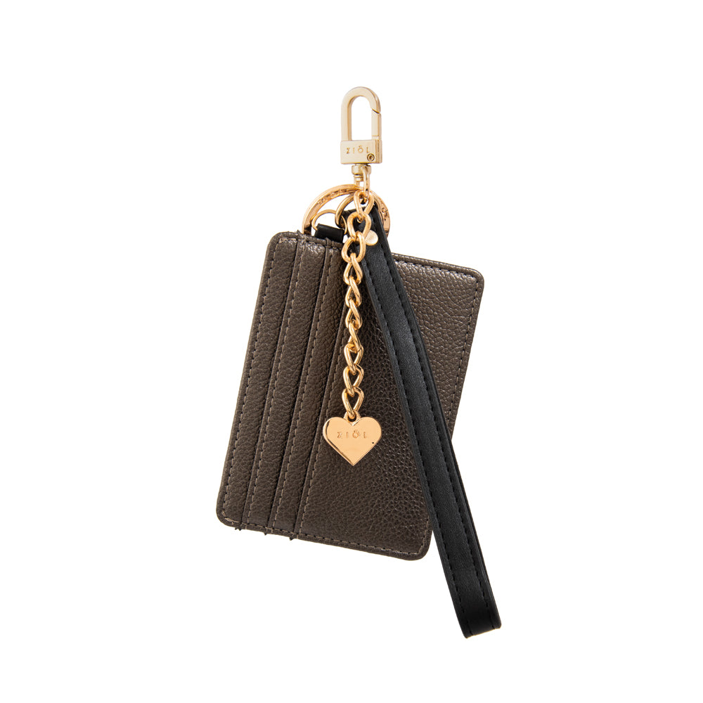 Hanging tarjetero amalia plateado oscuro