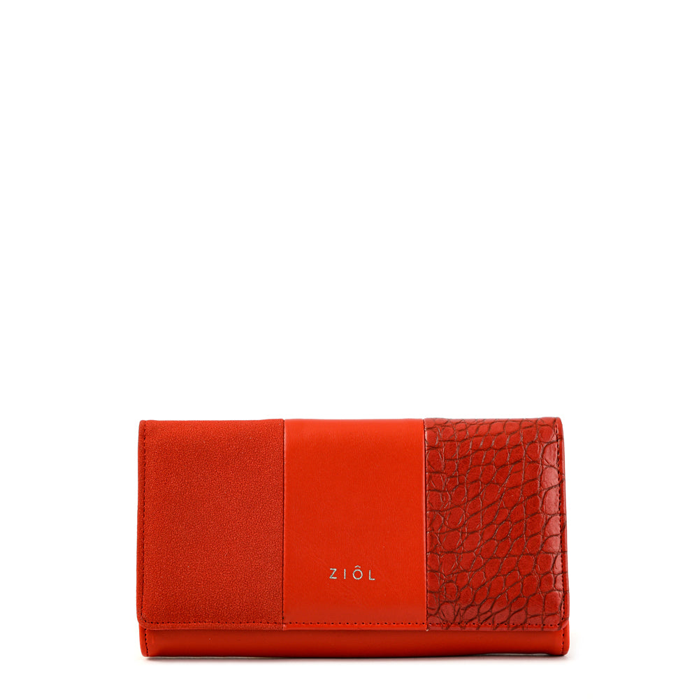 Chequera Con Flap Grande Epoque Rojo