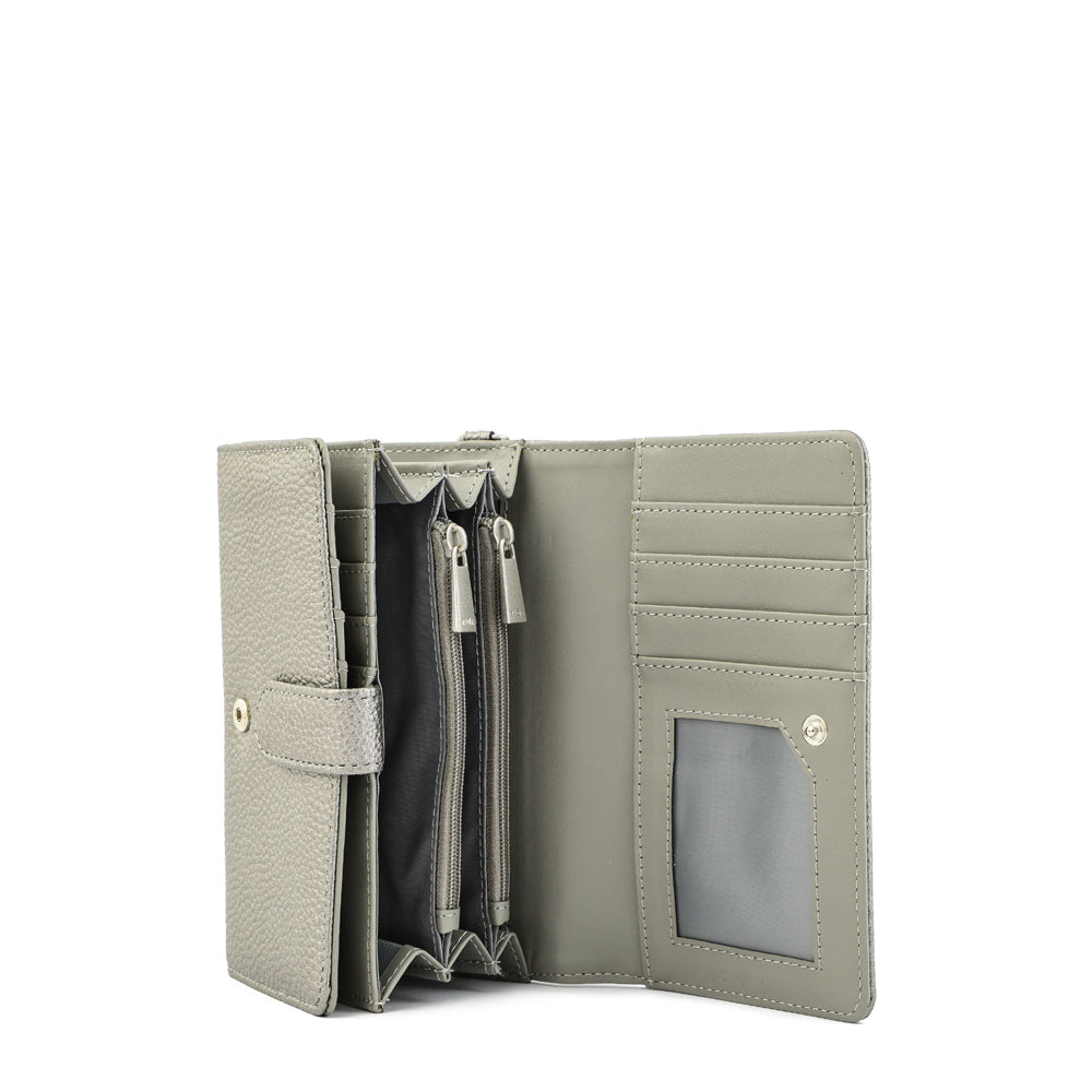 Billetera acordeon vayk mediana plateado oscuro