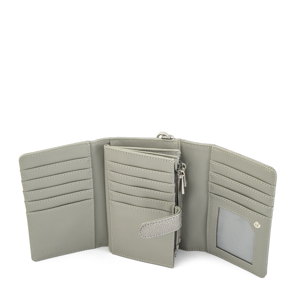 Billetera acordeon mediana vayk plateado oscuro