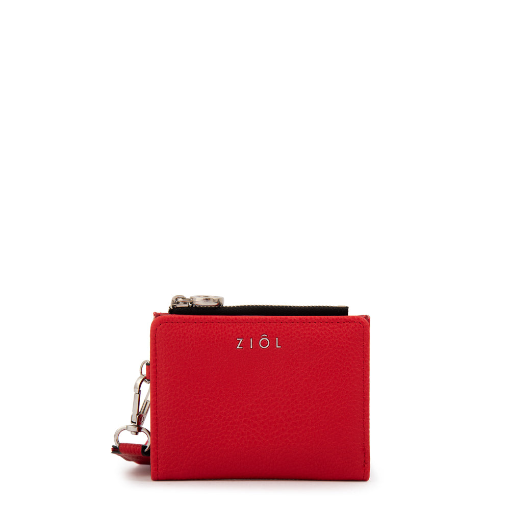 Billetera cierre exterior vayk pequeña rojo