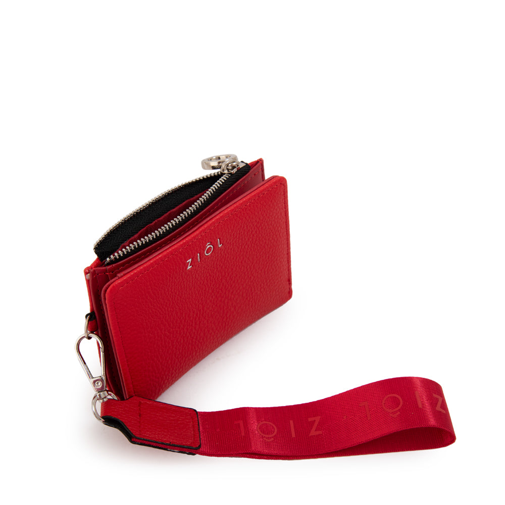 Billetera cierre exterior vayk pequeña rojo