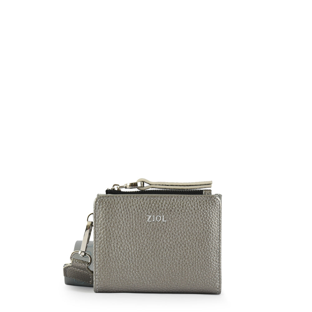 Billetera pequeña vayk plateado oscuro