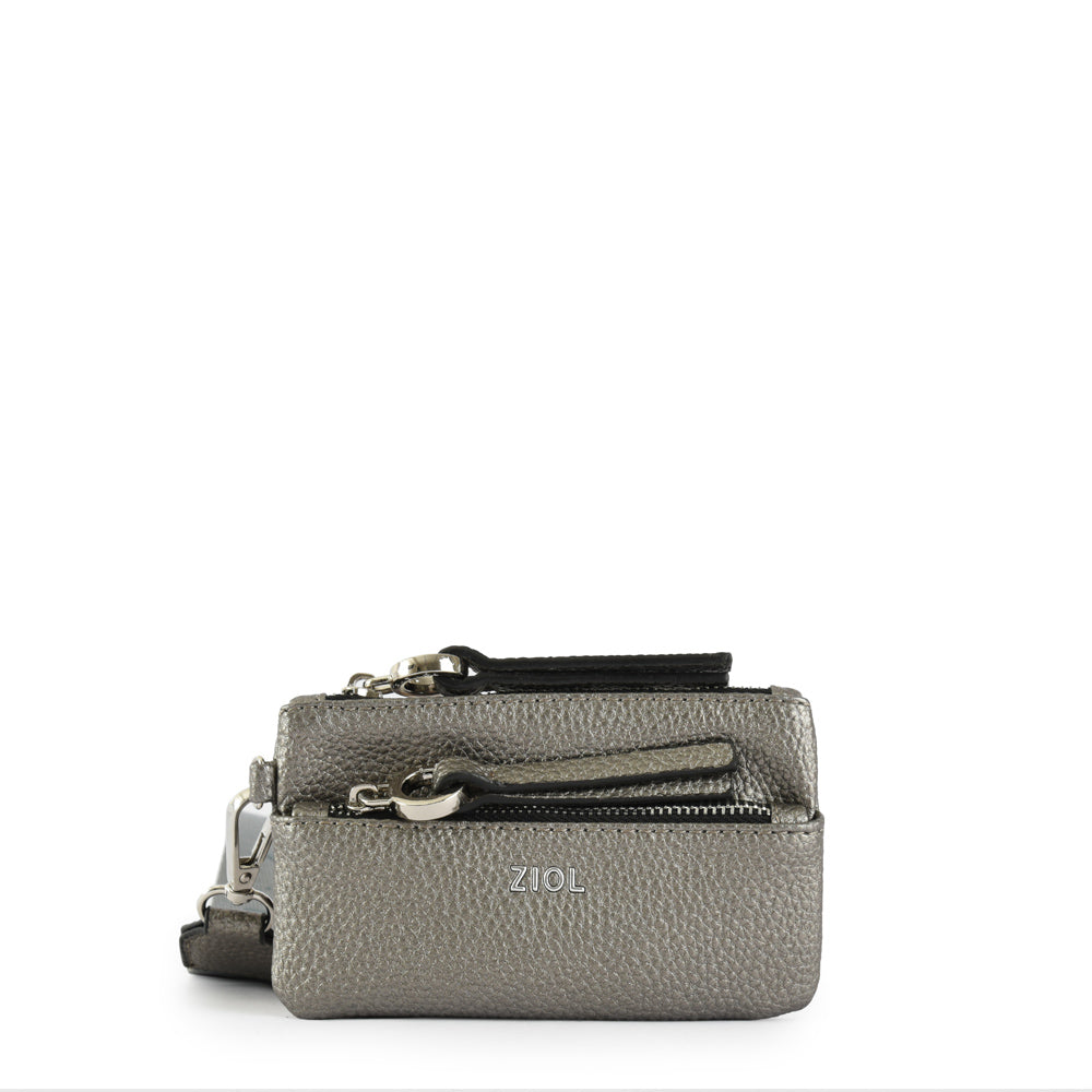 Monedero rectangular pequeña vayk plateado oscuro