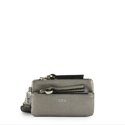 Monedero rectangular pequeña vayk plateado oscuro