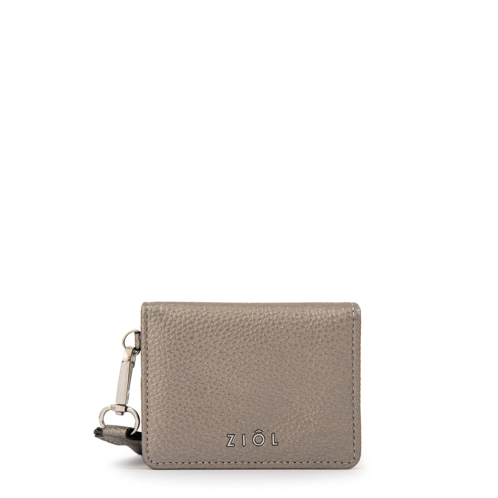 Tarjetero vayk pequeña plateado oscuro