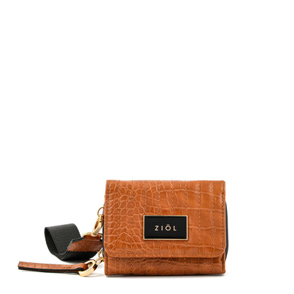 Billetera cierre exterior pequeña odzun camel